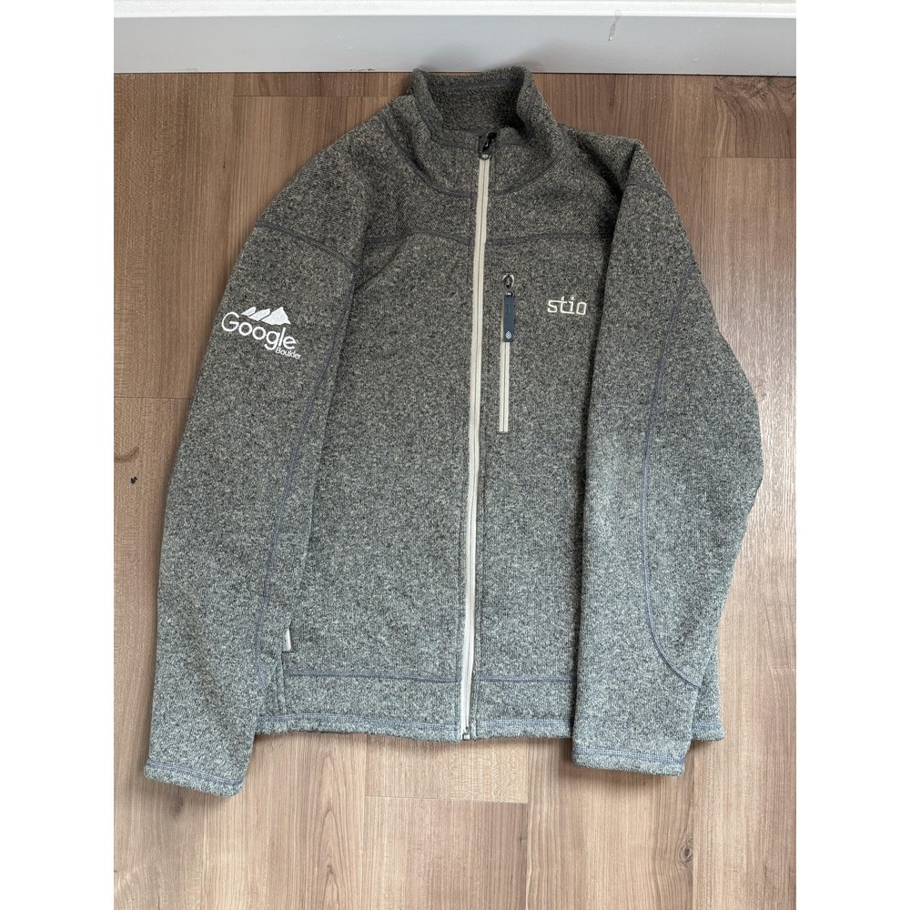 Stio Jacket Mens Large Gray Fleece Full Zip Google Boulder Outdoor Style 200049